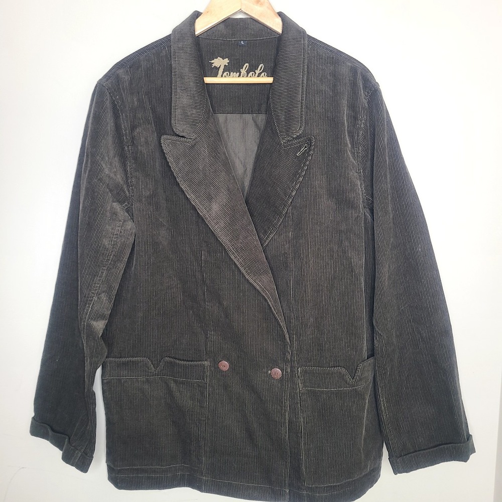 Tombolo Easy Going Jacket Large Brown Corduroy Unstructured Blazer Unisex